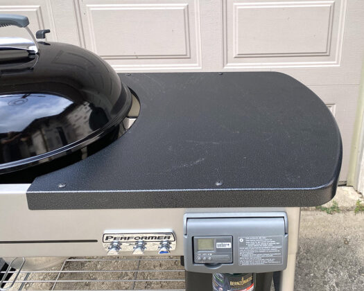 Shot of the 30 in. prep area on the Weber 22 in. Performer Deluxe
